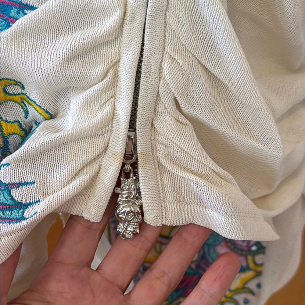 Ed Hardy Cream Green Ruched Halter Mini Dress - Picture 6 of 13